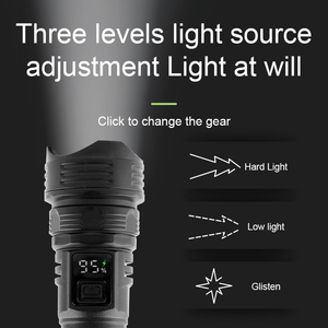 Linterna Táctica LED <span class=keywords><strong>Recargable</strong></span> por USB, 1000m <span class=keywords><strong>de</strong></span> Brillo, Alta Potencia, Impermeable, Cuerpo <span class=keywords><strong>de</strong></span> ABS, Lámpara para Exteriores y <span class=keywords><strong>Camping</strong></span> - Product Image 5