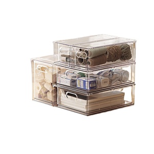 PET Plastic Box for Underwear Socks Ties Scarves Multi-Use Books and Crafts Storage Baskets Refrigerator Drawer Fridge Organizer