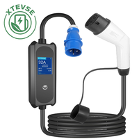 Nouvelle station de recharge portable de type 2 programmable, chargeur EV européen 16A 3,5 kW avec prise Schuko
