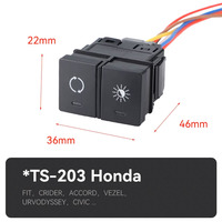 Sakelar Tombol Tekan Ganda Mobil Simbol Sirkulasi & Sinar Matahari dengan Tali Pengikat untuk Honda Fit Crider Accord Vezel URV Odyssey