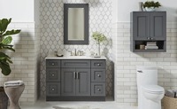 Meuble de salle de bain sur mesure en gros, meuble de rangement moderne pour salle de bain, fournisseur d'usine