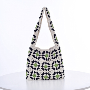 Bolso <span class=keywords><strong>de</strong></span> hombro para mujer, bolso tejido a mano, patrón <span class=keywords><strong>de</strong></span> <span class=keywords><strong>abuela</strong></span>, patchwork <span class=keywords><strong>de</strong></span> flores, bolsa <span class=keywords><strong>de</strong></span> almacenamiento, bolso <span class=keywords><strong>de</strong></span> compras sencillo e informal - Product Image 6