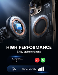 Chargeur de voiture sans fil Lamicall MG25-T certifié Qi2 15W avec lumière RGB, support magnétique pour téléphone, tableau de bord de voiture, grille d'aération, support de charge rapide - Product Image 5