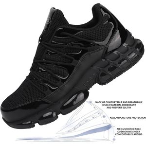 Steel Toe <b>Safety</b> <b>Shoes</b> Men Women Breathable Mesh Lace Rubber Outsole <b>Lightweight</b> Slip Resistant All Seasons Construction - Product Image 5