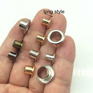 YN 100 takım 4mm/4.5mm/5mm/6mm/8mm/10mm yuvarlak şekil kuşgözü uzun Metal Grommets konfeksiyon halkalar için bel çantası ayakkabı aksesuarları - Product Image 2