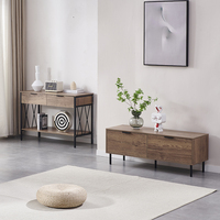 Nouveau design Table console à 3 niveaux avec 2 tiroirs Table de canapé d'entrée industrielle Table console longue et étroite en bois pour le salon