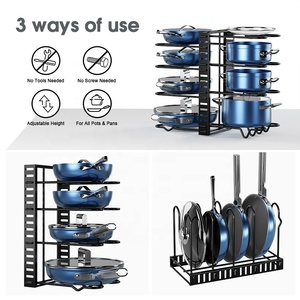Nuevo Estilo de Organizador Ajustable para Sartenes y Ollas de Hierro para Uso en Encimeras y Gabinetes de Cocina - Product Image 4