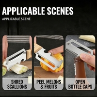 Éplucheur Premium en Acier Inoxydable Tranchant, Outil de Cuisine Manuel Multifonctionnel pour Éplucher Pommes de Terre, Fruits, Melons et Légumes