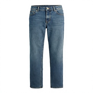 <b>Mens</b> Blue Denim <b>Jeans</b> Straight Fit Midweight Woven Pants Classic Casual Streetwear <b>Trousers</b> Everyday Fashion Cotton Denim Bottom - Product Image 4