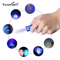 Untuk Tank007 senter UV Mini kustom senter 365nm dengan gantungan kunci senter LED pengisian USB untuk deteksi fluoresensi hadiah EDC