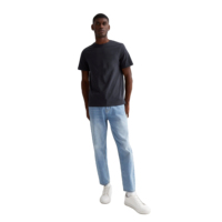 T-shirt en coton de qualité supérieure pour homme, col rond, anti-plis, anti-boulochage, teint uni, manches courtes, personnalisable en gros