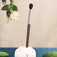 016 Kuas Makeup Kustom Logo Flame Blending Brush Bulu Kambing Alami Tabung Tembaga Gagang Kayu Ebony 41Pcs