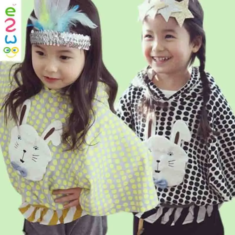 नई डिजाइन बच्चों के में सबसे ऊपर Batwing आस्तीन छोटी लड़कियों बच्चे कपड़े