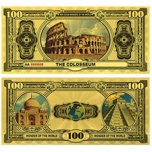 Billete Bancario Chapado en Oro de 24K con 7 Diseños de las Siete Maravillas del Mundo GL, Gran Venta 2026, para Colección - Product Image 5