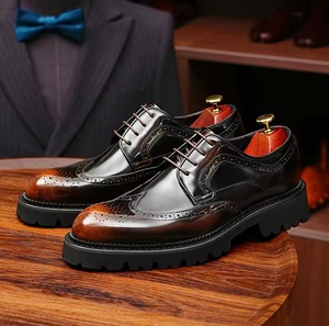 Chaussures Oxford en cuir pour homme, chaussures habillées en cuir pour homme, chaussures en cuir de crocodile marron pour homme, chaussures pas chères pour homme - Product Image 4