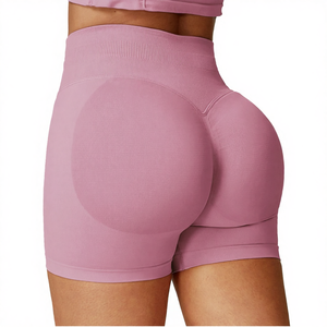 Shorts de course sans couture pour femmes, haute respirabilité, taille élastique, doux, extensibles, effet froncé aux fesses, réversibles et à séchage rapide - Product Image 3