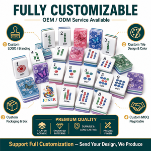 Set di Tessere Mahjong Natalizie in Acrilico <span class=keywords><strong>Bama</strong></span> Mahj the Merryish 160 Pezzi e Tappetino Mahjong <span class=keywords><strong>Bama</strong></span> Mahj Disponibili - Product Image 4