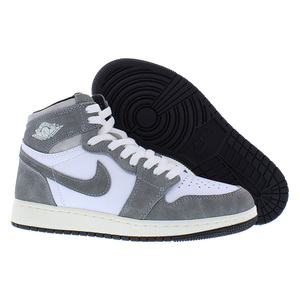 Zapatillas de baloncesto Nike Air Jordan 1 Retro High Original Suede GS para niños, color negro, rojo fuego y blanco - Product Image 4