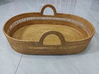 OEM Panier à langer Moses en osier tressé avec tapis de maternité en corde de coton et rotin, avec poignée, et arche d'activités