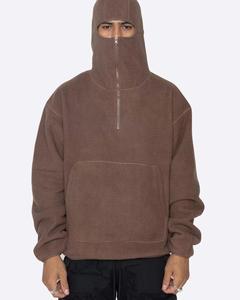 Sweat-shirt à capuche surdimensionné pour homme en polaire sherpa avec fermeture éclair, broderie de masque <span class=keywords><strong>ninja</strong></span>, impression 3D personnalisable, taille XL, hiver - Product Image 3