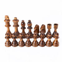 Pièces d'échecs en bois, pièces d'échecs en bois de steunton de tournoi de seulement 3.5 pouces, figurines King, jeu d'échecs, pièce de Figurine
