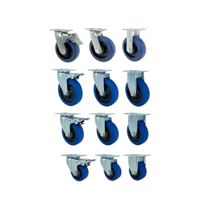 Ruedas giratorias de 3 ''4 "5" 6 "Ruedas giratorias de goma elástica azul Ruedas giratorias industriales - Product Image 6