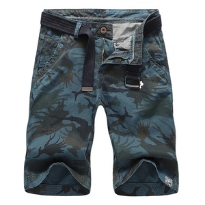 กางเกงขาสั้นคาร์โก้ลายพรางสำหรับผู้ชาย สไตล์ลำลอง เหมาะกับกิจกรรมกลางแจ้ง เอวกลาง ความยาวระดับเข่า กันลม กันน้ำ ระบายอากาศได้ดี ผลิตจากโพลีเอสเตอร์/ผ้าฝ้าย - Product Image 1