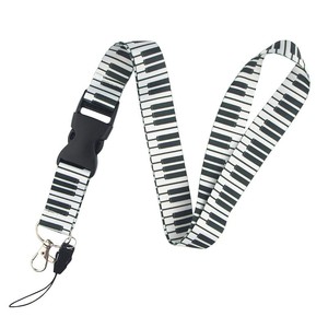 Lanière à motif musical arc-en-ciel coloré avec notes de musique et clavier de <span class=keywords><strong>piano</strong></span>, sangle de cou pour badge d'identification, clés, concerts et amateurs de musique - Product Image 4