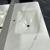 Lavabo de salle de bain blanc moderne monobloc à poser sur comptoir – Fabricant
