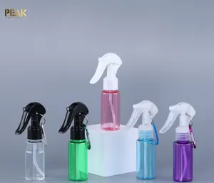 Custom 30ml 60ml 120ml empty plastic pet clear shampoo spray bottle with mini trigger