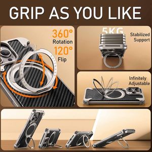 ที่วางโทรศัพท์มือถือแบบหมุนได้360องศาสำหรับ iPhone 16 PRO MAX ดีไซน์ใหม่ไม่ลื่นด้านข้างสีดำ - Product Image 2