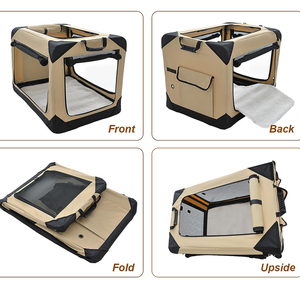 Collapsible <strong>Soft</strong> <strong>Dog</strong> <strong>Crate</strong> for Large <strong>Dogs</strong> 4Doors Foldable Travel Cat Kennel with Durable Mesh Windows Indoor Outdoor Pet Cage - Product Image 3