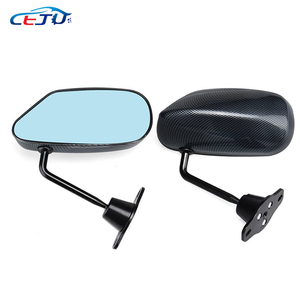 1 Par de Espelhos Retrovisores Universais de Fibra de Carbono Azul para Carros, Estilo <span class=keywords><strong>F1</strong></span>, Espelho Lateral de Corrida com Vidro e Suporte Metálico de Ângulo Amplo - Product Image 2