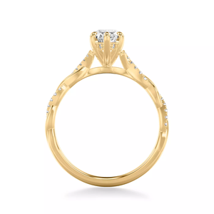 14K solid Gold pear Cut diamond Engagement ring LAB grown IGI certificate Twisted <b>Infinity</b> Shank Pave Side Diamonds for women - Product Image 4
