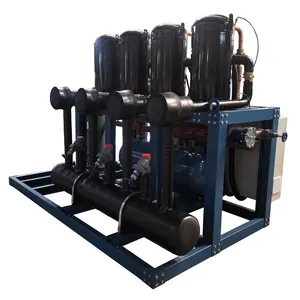 Unidades refrigeradas a ar paralelas de 125hp, unidades de condensação de rack de compressores para freezer, capacidade de 250 toneladas