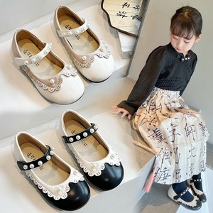 Chaussures de princesse pour filles, style britannique, semelle souple, chaussures plates pour petites filles, printemps été - Product Image 1