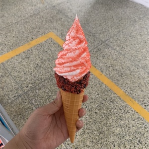 Chocolate Crispy <b>Waffle</b> <b>Cone</b> Original Ice Cream Strawberry Freeze-dried Crispy Sugar Powder Beach Model Faux Soft Serve Props - Product Image 4
