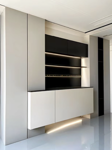 Armoire de salle à manger solide minimaliste Caractéristique de refroidissement Casiers à vin en aluminium en acier inoxydable pour l'utilisation de restaurant à domicile Panneau en fer fabriqué - Product Image 5