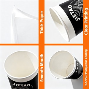 Disposable Double Wall Single Wall Custom logo Juice Drink Boba Bubble Milk Tea Hot Coffee <strong>Paper</strong> <strong>Cups</strong> with Lid - Product Image 5