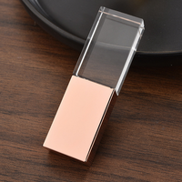 Clé USB 2.0/3.0 en cristal imprimé en 3D avec logo personnalisé, 8 Go-64 Go, haute vitesse, design en verre transparent et métal, nouveauté