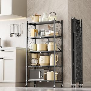 Direct Selling 5 Tier Metal Foldable Modern <b>Storage</b> Rack for Hand Tools-Household Shelving <b>Unit</b> Multi-functional Design - Product Image 2