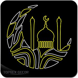 Vente chaude rue lune 2D <span class=keywords><strong>colonne</strong></span> lumières de noël <span class=keywords><strong>lampadaire</strong></span> poteaux éclairage extérieur Festival Motif Ramadan lumière pour la décoration - Product Image 2