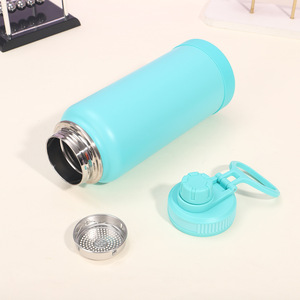Bouteille d'eau en acier inoxydable de 32 oz, double paroi, isolation sous vide, bouteille d'eau en acier inoxydable de 1 litre, base en silicone protectrice - Product Image 3