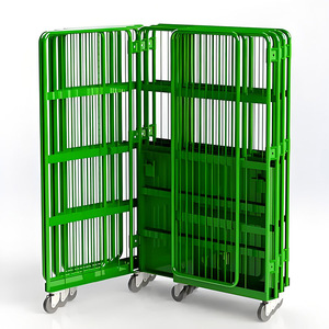 अनुकूलित औद्योगिक चार पहिया स्टील ट्रॉली ढहने योग्य भंडारण कंटेनर संरचना - Product Image 1
