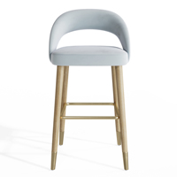 Chaise de bar en bois de canne Vivaldi, tabouret de bar moderne pour café et restaurant, design scandinave
