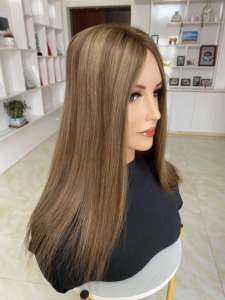 Prêt à expédier de haute qualité 5x6.5 haut en soie Topper pour les femmes 100% toupet de cheveux humains russe européen vierge pièce de cheveux Base en soie - Product Image 2