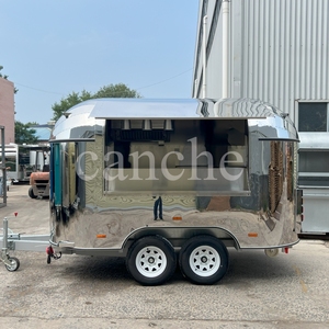 Remolque de Comida Rápida Multifuncional de Acero Inoxidable Totalmente Equipado, Mini Carrito de Comida Móvil con 4 Ruedas - Product Image 6