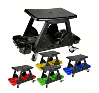 Chariot d'atelier roulant en fer pour mécanicien, avec rangement d'outils mobile, pour réparation automobile, avec fonction de genouillère et de siège, OEM/ODM