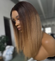 Nouvelle Arrivée Perruque Personnalisée 100% Cheveux Humains Vierges, Perruques Lace Front Sans Colle Colorées Ombrées, Cheveux Bruts de Donneur avec Cuticules Alignées