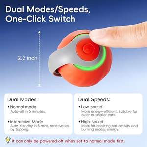 Pelota rodante inteligente de gravedad para mascotas de silicona resistente a mordeduras para divertir a gatos y perros, pelota de juguete de cuerda, pelota de salto eléctrica - Product Image 4